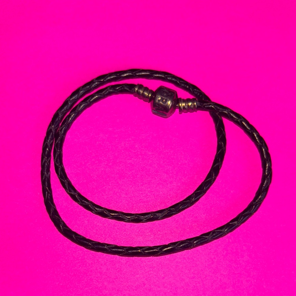 Pandora Double Wrap Braided Leather Bracelet